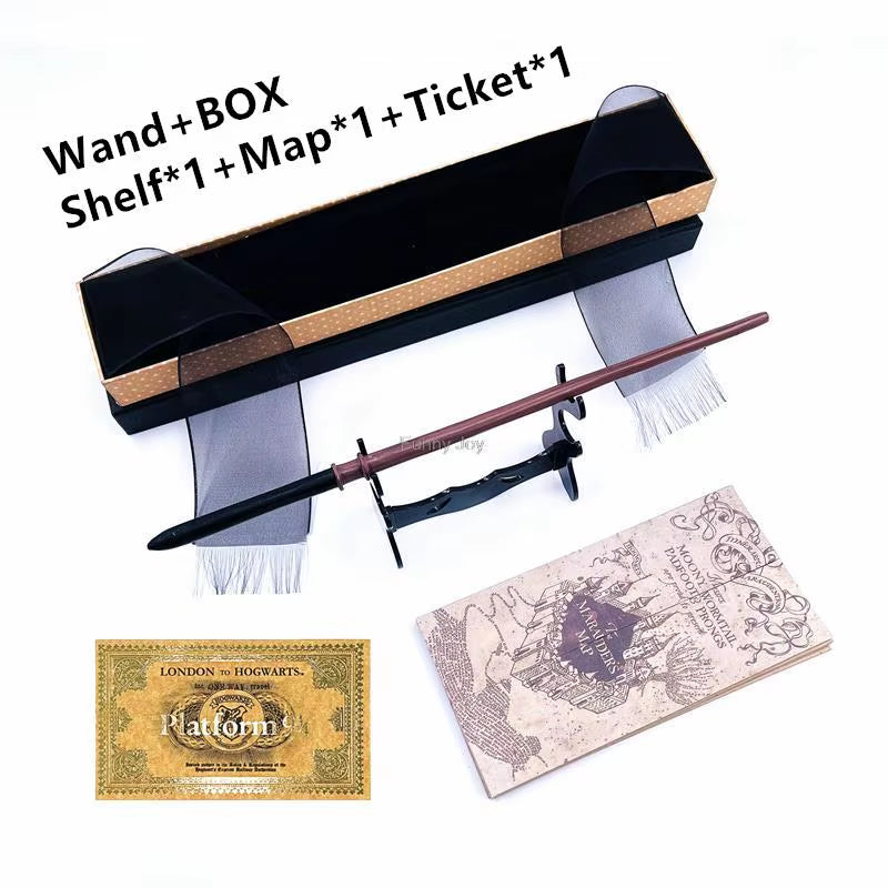 Anime Cosplay Magic Metal Core Wand with Box Children Decoration Toy Accessories for Kids Bacchetta Di Plastic Magic Stick
