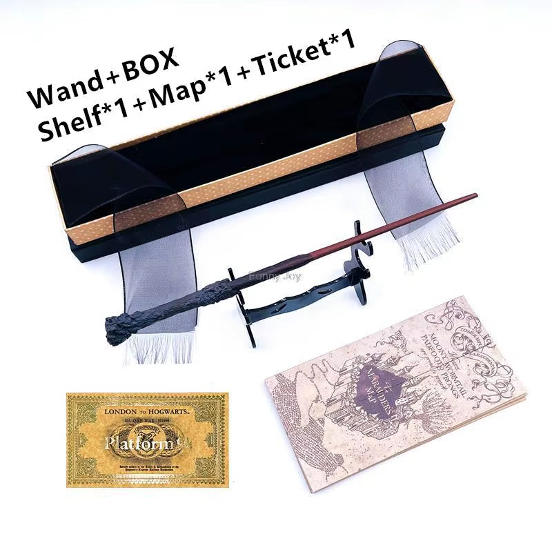 Anime Cosplay Magic Metal Core Wand with Box Children Decoration Toy Accessories for Kids Bacchetta Di Plastic Magic Stick