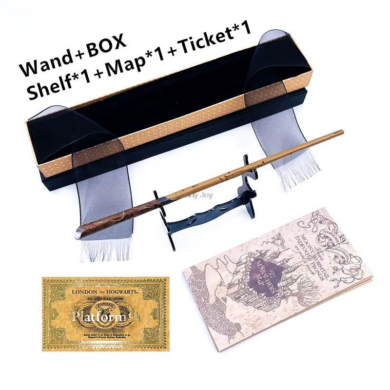 Anime Cosplay Magic Metal Core Wand with Box Children Decoration Toy Accessories for Kids Bacchetta Di Plastic Magic Stick
