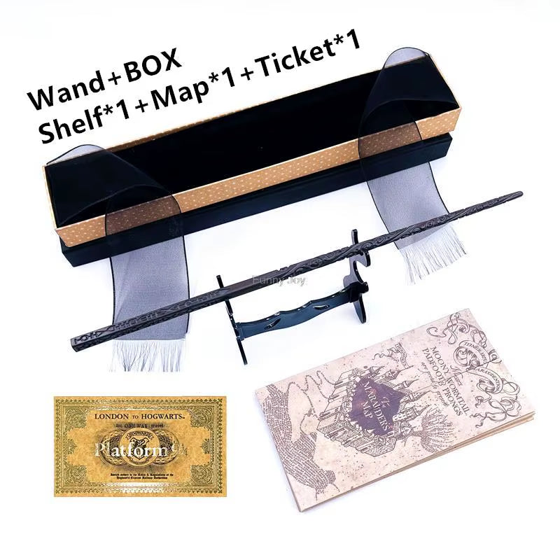 Anime Cosplay Magic Metal Core Wand with Box Children Decoration Toy Accessories for Kids Bacchetta Di Plastic Magic Stick