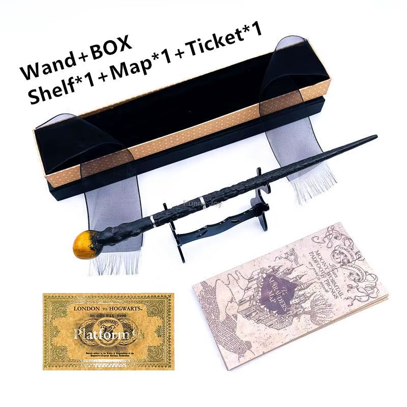 Anime Cosplay Magic Metal Core Wand with Box Children Decoration Toy Accessories for Kids Bacchetta Di Plastic Magic Stick