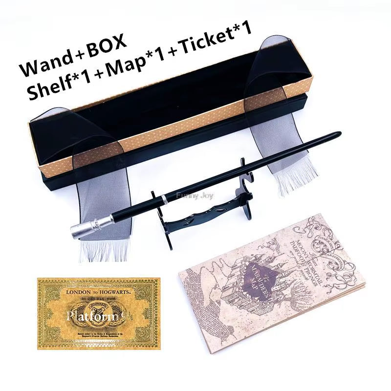 Anime Cosplay Magic Metal Core Wand with Box Children Decoration Toy Accessories for Kids Bacchetta Di Plastic Magic Stick