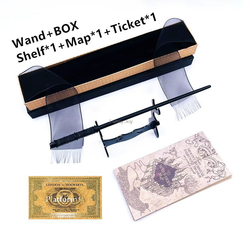 Anime Cosplay Magic Metal Core Wand with Box Children Decoration Toy Accessories for Kids Bacchetta Di Plastic Magic Stick